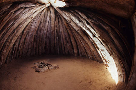Inside a Navajo *hogan* Inside a Navajo Hogan