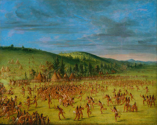 Choctaw stickball Choctaw stickball, a predecessor of modern lacrosse, was a highly physical game known as the little brother of war (Carson 1995). George Catlin was inspired to paint the sport after witnessing a game in Indian Territory in 1834.